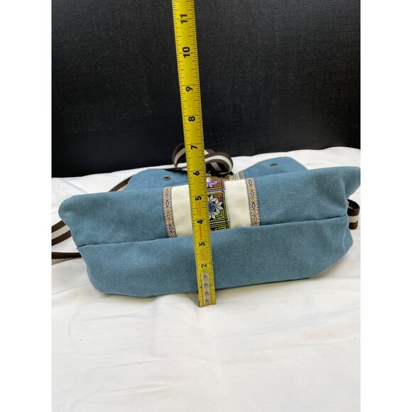 Women's Blue Denim Canvas Backpack SKU 3748 - Picture 9 of 11